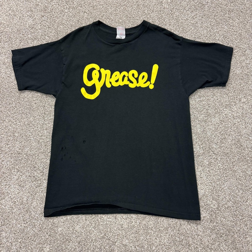 Fruit Of The Loom Shirt Mens Large Black Grease Musical Theater Tee T-Shirt